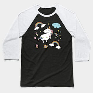 Unicorn Buns with Rainbows Baseball T-Shirt